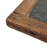 19th Century Small Size Handmade School Slate with Charming Etched Monogram, Stars and Shapes