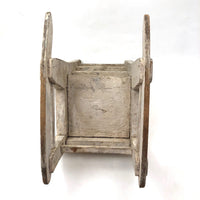 SOLD Beautifully Constructed Old Folk Art Doll Rocker in White Paint