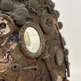 Dark and Craggy Antique Stoneware/Redware Memory Jug, Sealed Forever