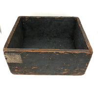 Gorgeous Old "Terminal Strips" Crate in Best Blue-Gray Paint with Handwritten Label