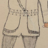 Delicately Rendered 1880s Pennsylvania Folk Ink and Watercolor Ledger Drawing of Native American Chief (Copy)