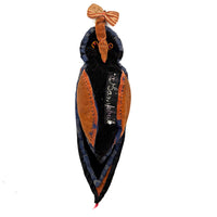 A. Campbell's Hanging Velvet and Silk Folk Art Sewing Owl with American Flag Bow