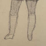 Delicately Rendered 1880s Pennsylvania Folk Ink and Watercolor Ledger Drawing of Native American Chief (Copy)