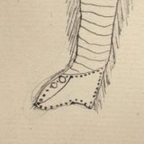 Delicately Rendered 1880s Pennsylvania Folk Ink and Watercolor Ledger Drawing of Native American Chief (Copy)