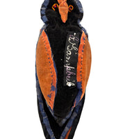 A. Campbell's Hanging Velvet and Silk Folk Art Sewing Owl with American Flag Bow