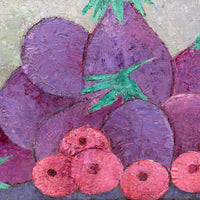 Radiant Eggplant Still Life by Haitian Artist Calixte Henry, 1980