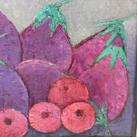 Radiant Eggplant Still Life by Haitian Artist Calixte Henry, 1980