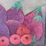 Radiant Eggplant Still Life by Haitian Artist Calixte Henry, 1980