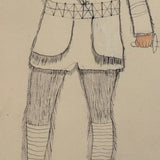 Delicately Rendered 1880s Pennsylvania Folk Ink and Watercolor Ledger Drawing of Native American Chief (Copy)