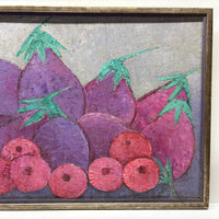 Radiant Eggplant Still Life by Haitian Artist Calixte Henry, 1980