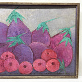 Radiant Eggplant Still Life by Haitian Artist Calixte Henry, 1980