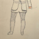 Delicately Rendered 1880s Pennsylvania Folk Ink and Watercolor Ledger Drawing of Native American Chief (Copy)