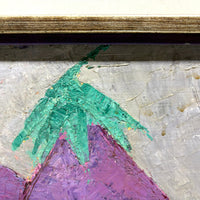 Radiant Eggplant Still Life by Haitian Artist Calixte Henry, 1980