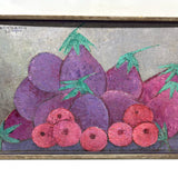 Radiant Eggplant Still Life by Haitian Artist Calixte Henry, 1980