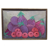Radiant Eggplant Still Life by Haitian Artist Calixte Henry, 1980