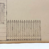 (Freehand) Line and Form: 1880s Pennsylvania German Ink Drawing of Cabin with Conical Roof and Perfect Picket Fence