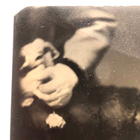 Curious c. 1870s Baby Portrait with (Hidden Mother’s?) Hand, T.S. Estabrook, Brooklyn Ferrotype 