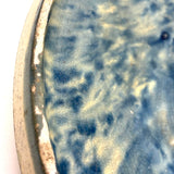Big, Beautiful Antique French Country Hand-thrown Stoneware Bowl/Platter in Painterly Marble-Spatter Glaze