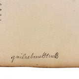 (Freehand) Line and Form: 1880s Pennsylvania German Ink Drawing of Cabin with Conical Roof and Perfect Picket Fence