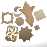 Lot of Old Quilter's Templates, One Signed, Dated 1889