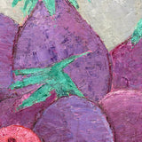 Radiant Eggplant Still Life by Haitian Artist Calixte Henry, 1980