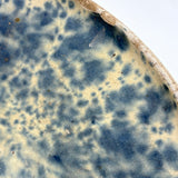 Big, Beautiful Antique French Country Hand-thrown Stoneware Bowl/Platter in Painterly Marble-Spatter Glaze