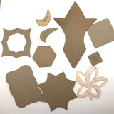 Lot of Old Quilter's Templates, One Signed, Dated 1889