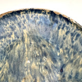 Big, Beautiful Antique French Country Hand-thrown Stoneware Bowl/Platter in Painterly Marble-Spatter Glaze