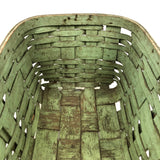 Splint Gathering Basket in Wonderful Old Seafoam Green Paint