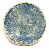 Big, Beautiful Antique French Country Hand-thrown Stoneware Bowl/Platter in Painterly Marble-Spatter Glaze