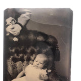 Curious c. 1870s Baby Portrait with (Hidden Mother’s?) Hand, T.S. Estabrook, Brooklyn Ferrotype 