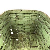 Splint Gathering Basket in Wonderful Old Seafoam Green Paint