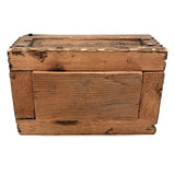 Ultra Folky Old Hand-carved Wooden Sweetheart Box with Portrait, Nude, Houses, Bottle, and Butterfly!