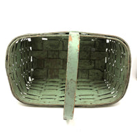 Splint Gathering Basket in Wonderful Old Seafoam Green Paint