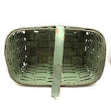 Splint Gathering Basket in Wonderful Old Seafoam Green Paint