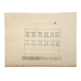 House with Twelve Windows, 1880s Pennsylvania Ledger Drawing on Laid