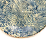 Big, Beautiful Antique French Country Hand-thrown Stoneware Bowl/Platter in Painterly Marble-Spatter Glaze