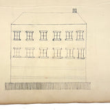 House with Twelve Windows, 1880s Pennsylvania Ledger Drawing on Laid