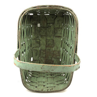 Splint Gathering Basket in Wonderful Old Seafoam Green Paint