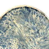 Big, Beautiful Antique French Country Hand-thrown Stoneware Bowl/Platter in Painterly Marble-Spatter Glaze