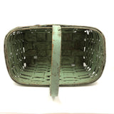 Splint Gathering Basket in Wonderful Old Seafoam Green Paint