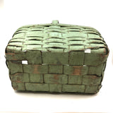 Splint Gathering Basket in Wonderful Old Seafoam Green Paint