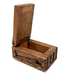 Ultra Folky Old Hand-carved Wooden Sweetheart Box with Portrait, Nude, Houses, Bottle, and Butterfly!