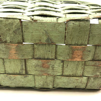 Splint Gathering Basket in Wonderful Old Seafoam Green Paint