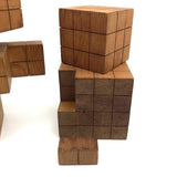 Beautiful Old Set of Divided Cube Teaching Blocks