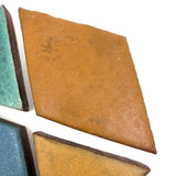 Four Gorgeous Thick, Matte Glazed Geometric Tiles. c. 1920s-40s