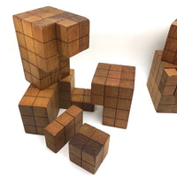 Beautiful Old Set of Divided Cube Teaching Blocks