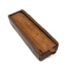 Very Sweet Antique Carved Out Box in Red Paint with Slide Lid