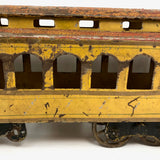 C. 1910s Schieble (Dayton, Ohio) Large Tin Litho Trolley in Yellow and Red