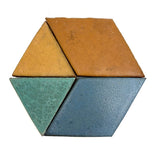 Four Gorgeous Thick, Matte Glazed Geometric Tiles. c. 1920s-40s